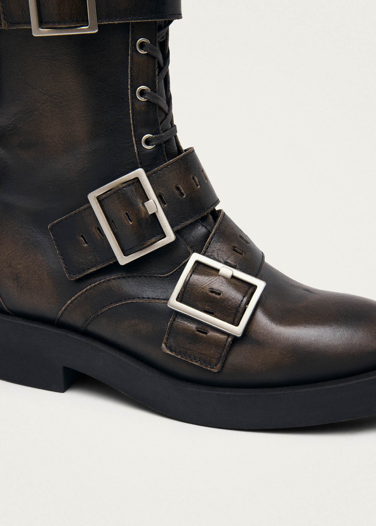 Avril Brushed Brown Leather Ankle Boots