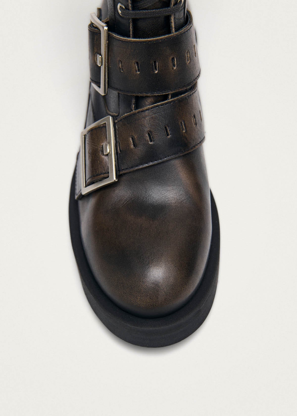 Avril Brushed Brown Leather Ankle Boots