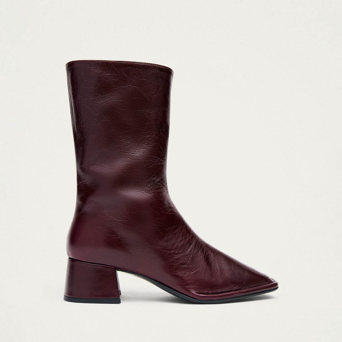 Berlin Rift Burgundy Leather Ankle Boots