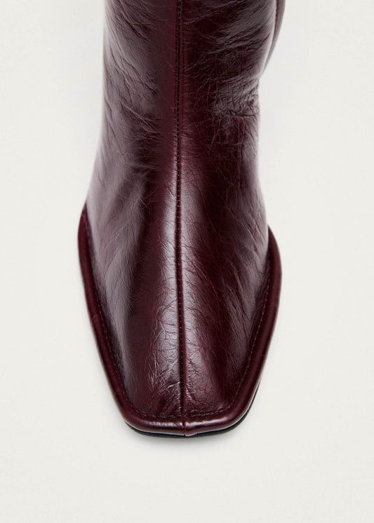 Berlin Rift Bottes en Cuir Bordeaux-image