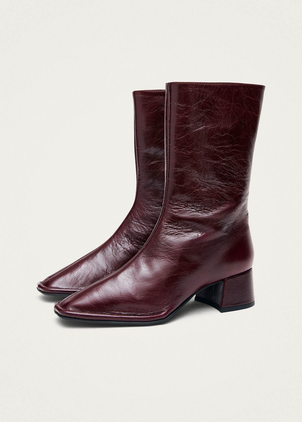 Berlin Rift Burgundy Leather Ankle Boots