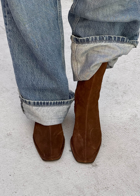 Berlin Bottes en Cuir Suédé Marron-image