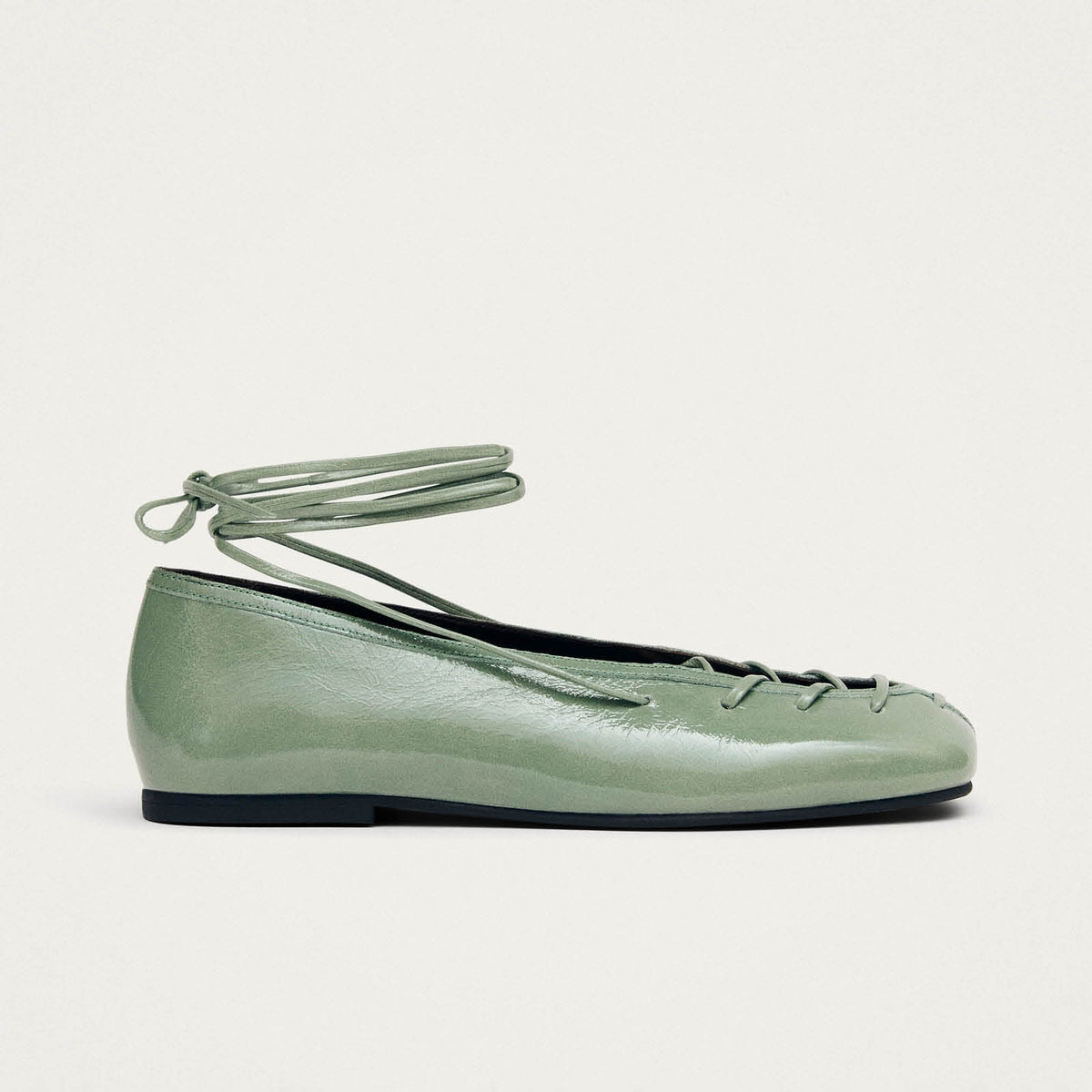 Ballerines en cuir vert Bumi Onix