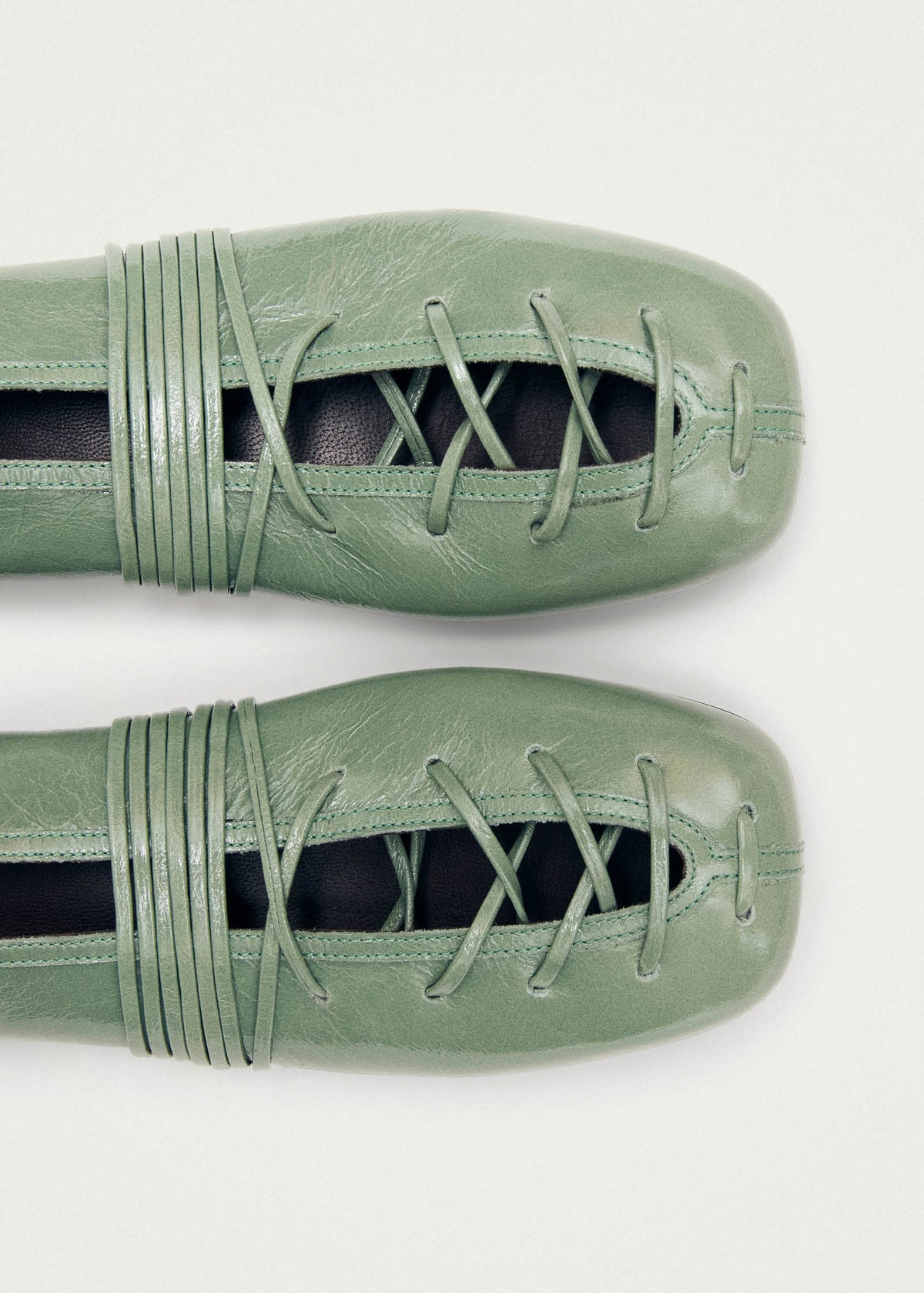 Ballerines en cuir vert Bumi Onix