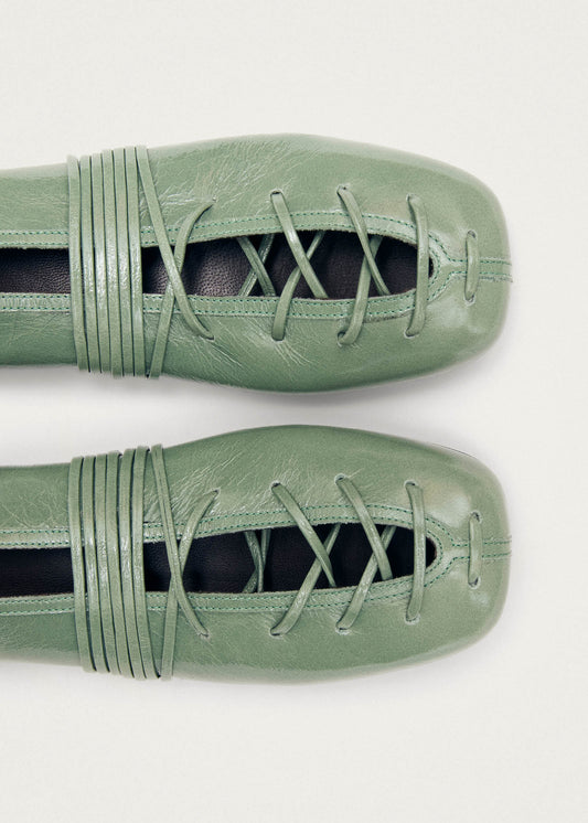 Ballerines en cuir vert Bumi Onix-image