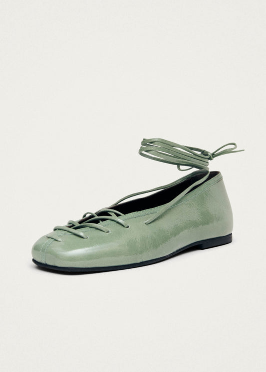 Ballerines en cuir vert Bumi Onix-image