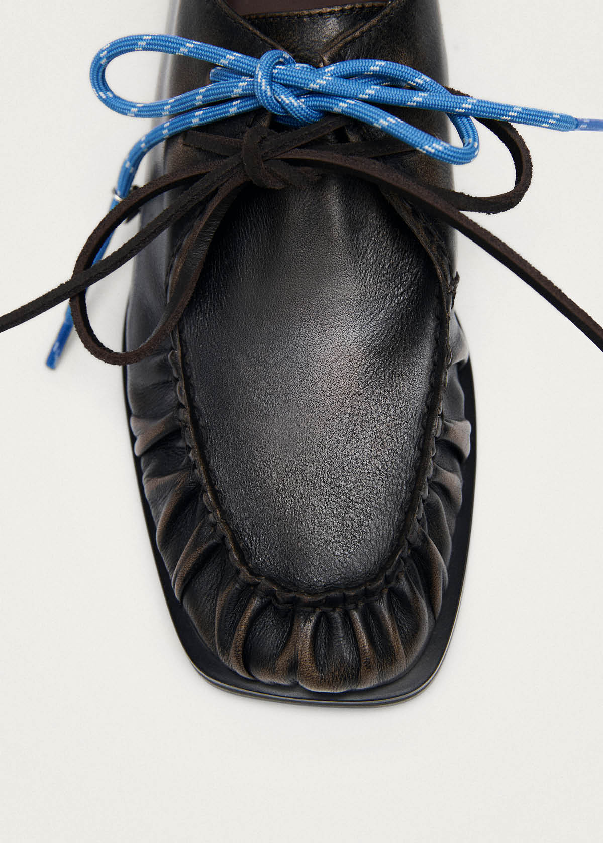 Dani Oxford in Pelle Marrone Effetto Vintage
