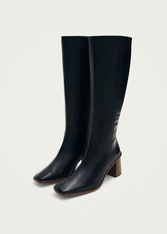East Bottes en cuir noir-image
