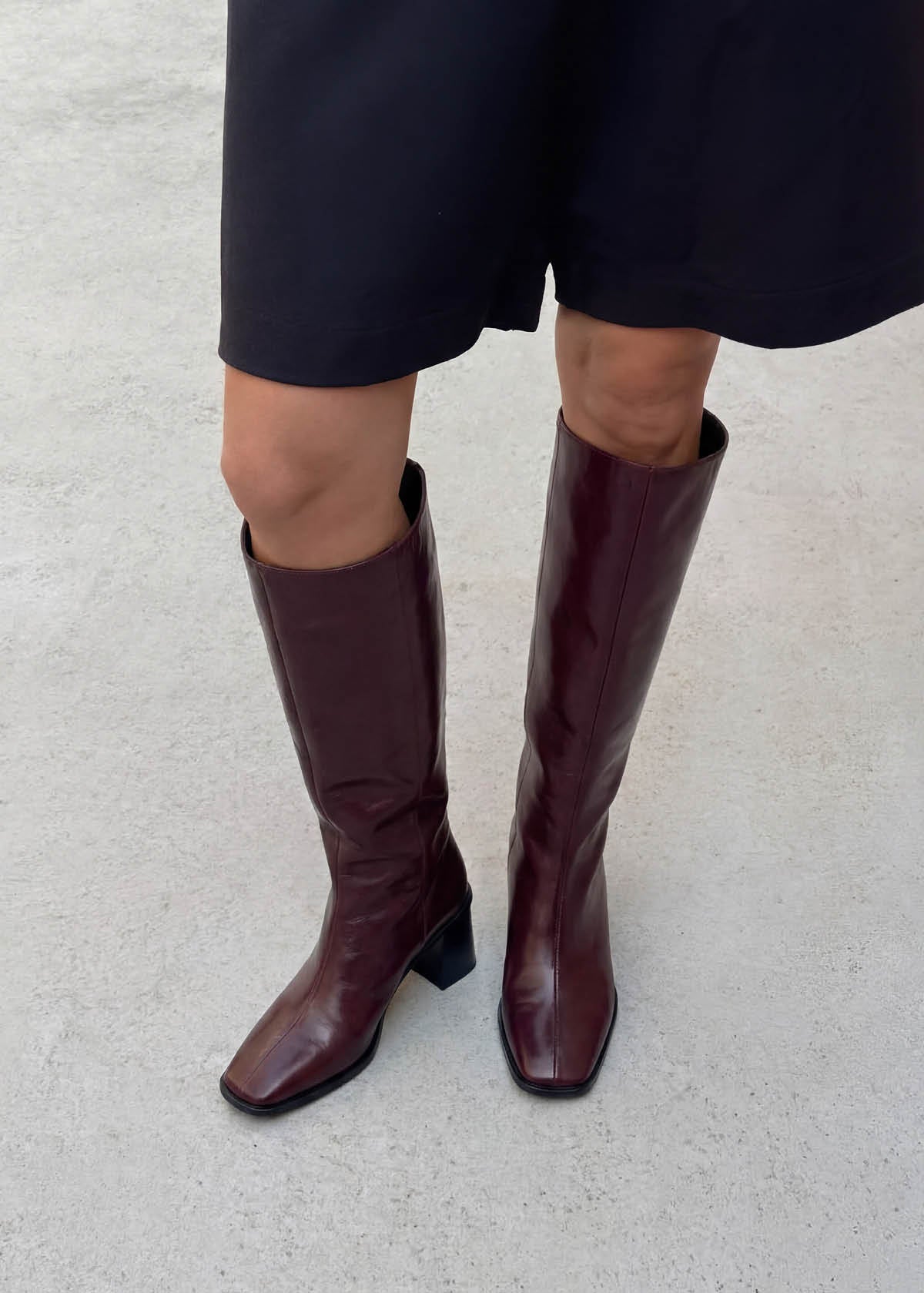 East Rift Bottes en Cuir Bordeaux