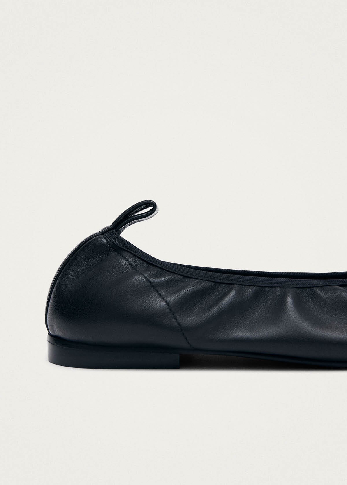 Elena Black Leather Ballet Flats