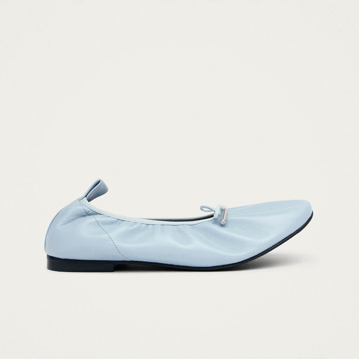 Elena Blue Leather Ballet Flats