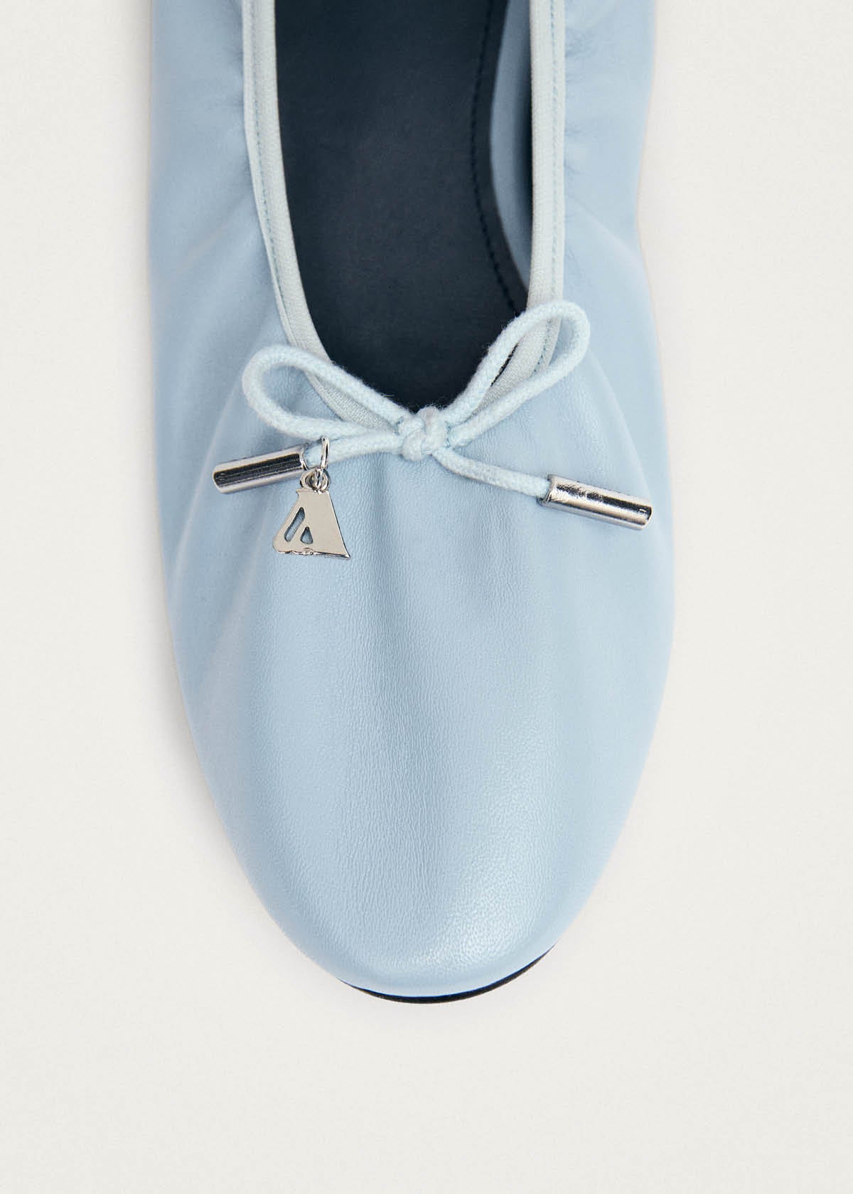 Elena Blue Leather Ballet Flats