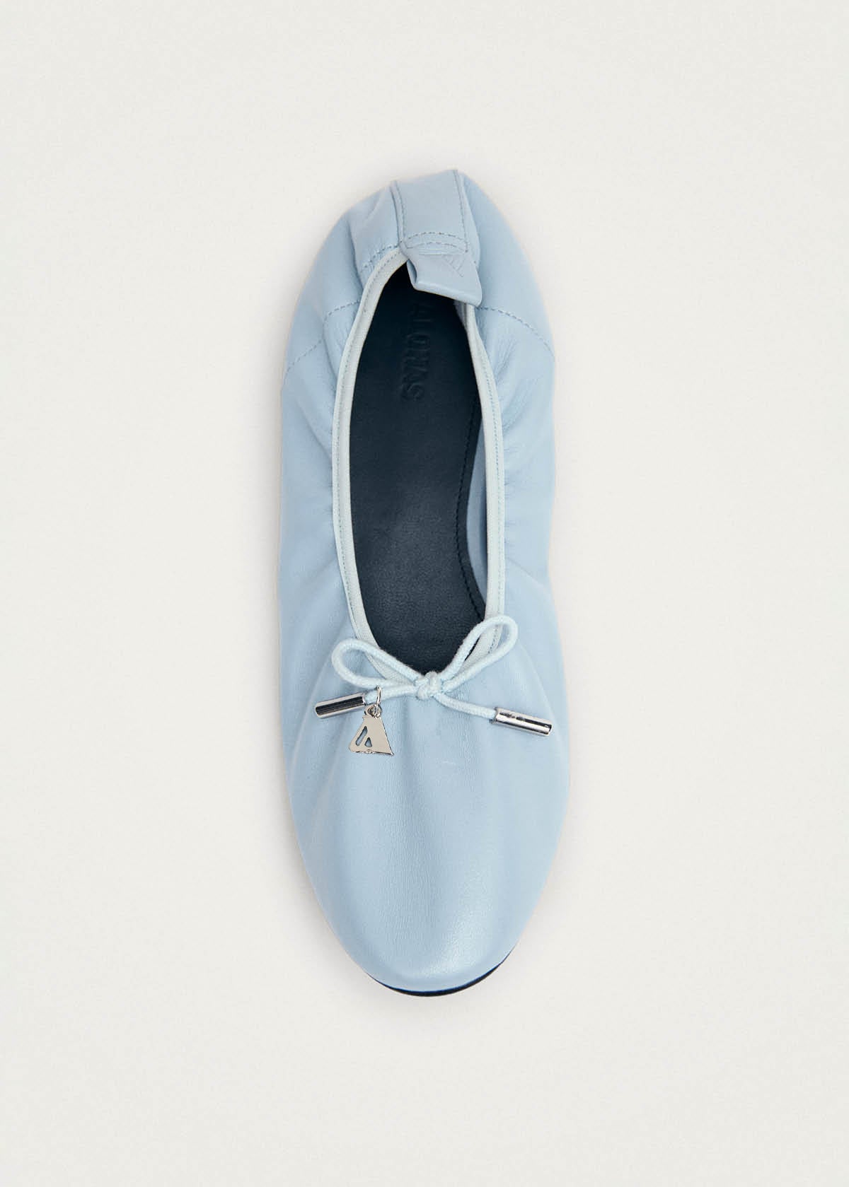 Elena Blue Leather Ballet Flats