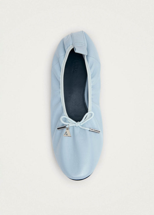 Elena Blue Leather Ballet Flats