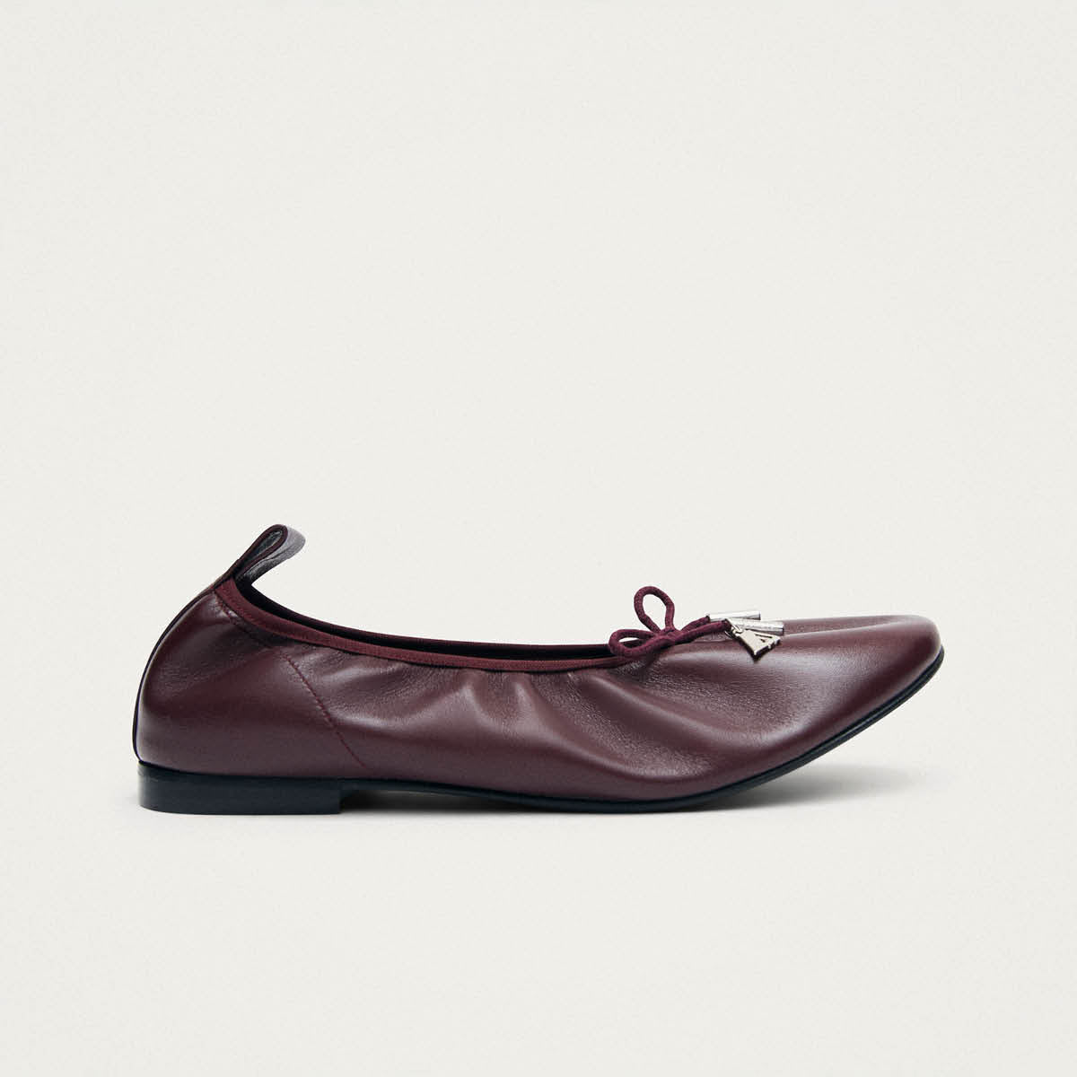 Elena Burgundy Leather Ballet Flats