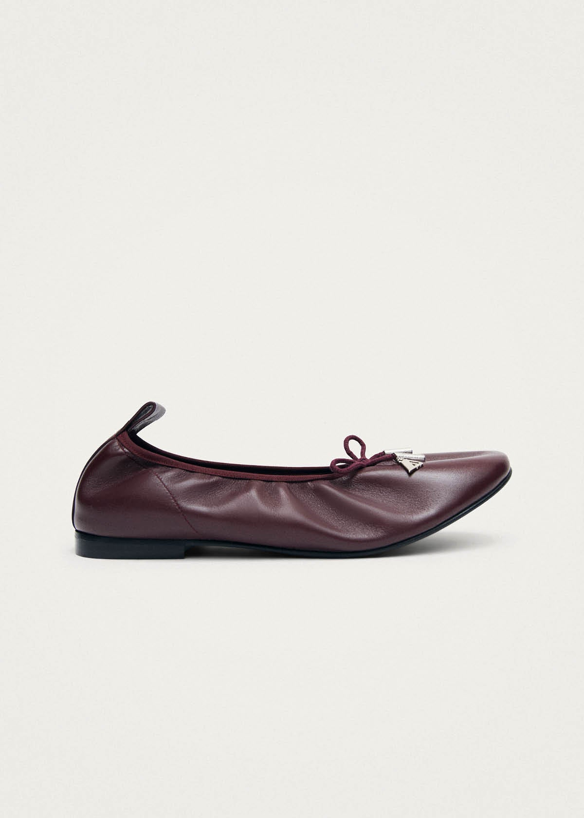 Elena Burgundy Leather Ballet Flats