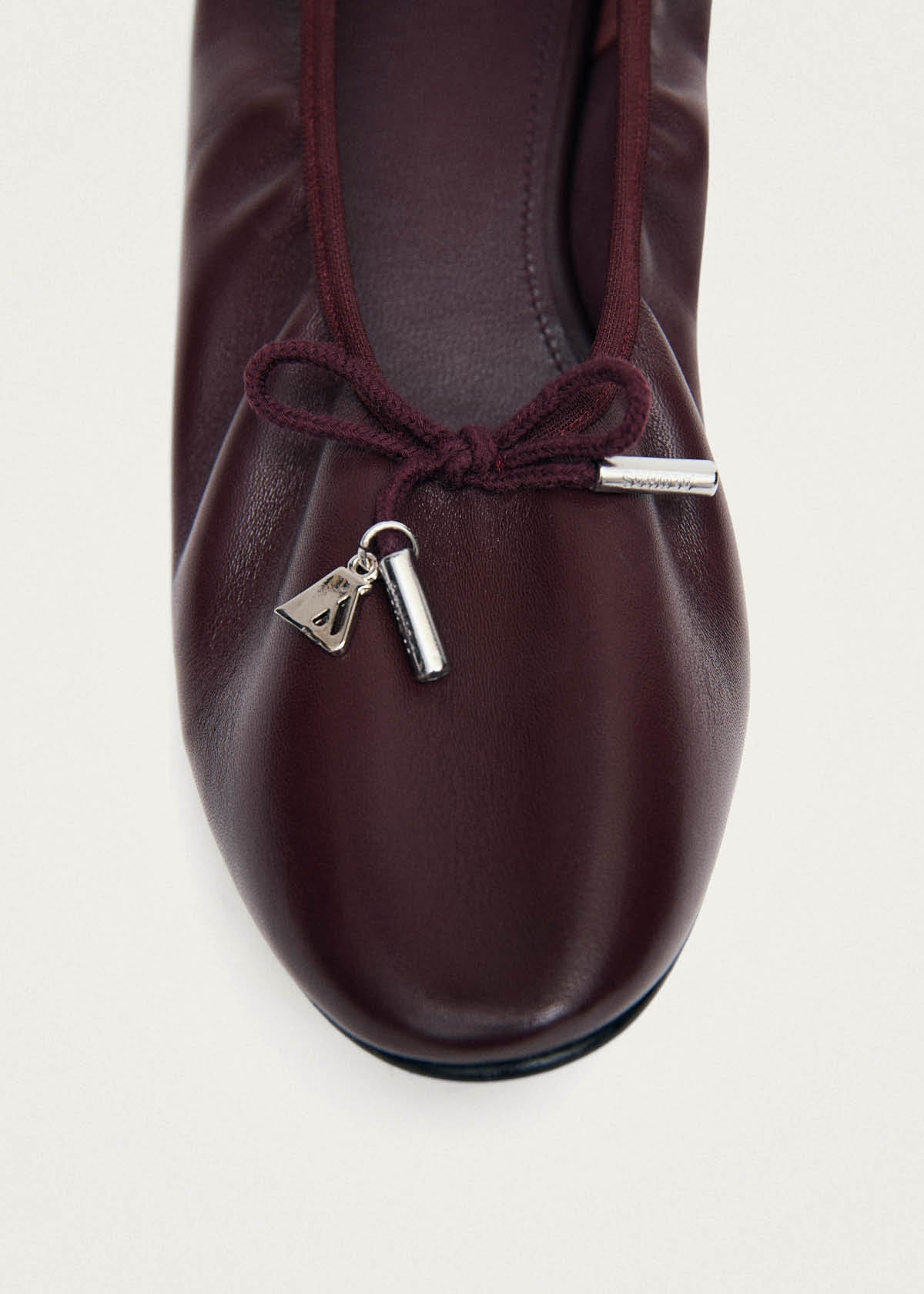 Elena Burgundy Leather Ballet Flats