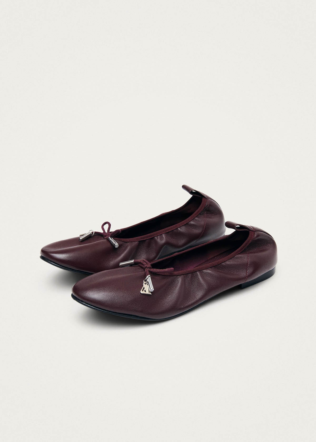 Elena Burgundy Leather Ballet Flats