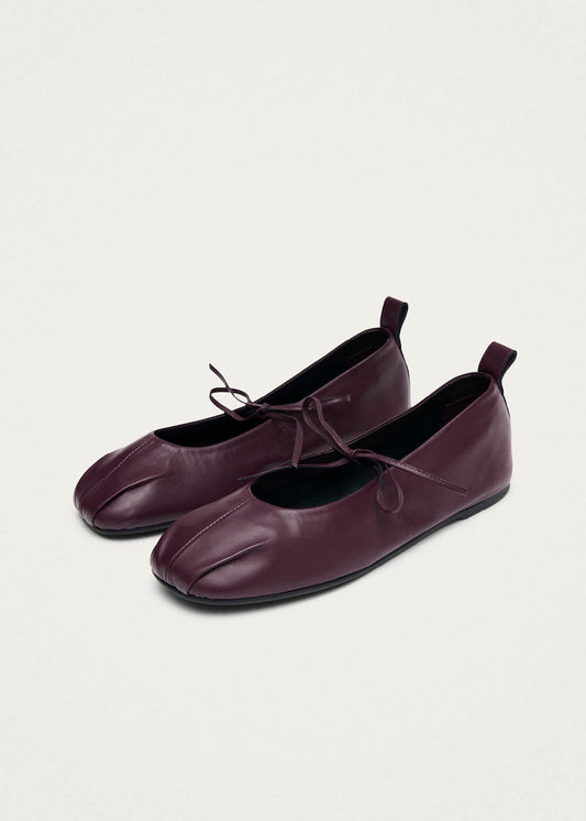 Elva Ballerines en Cuir Bourgogne-image