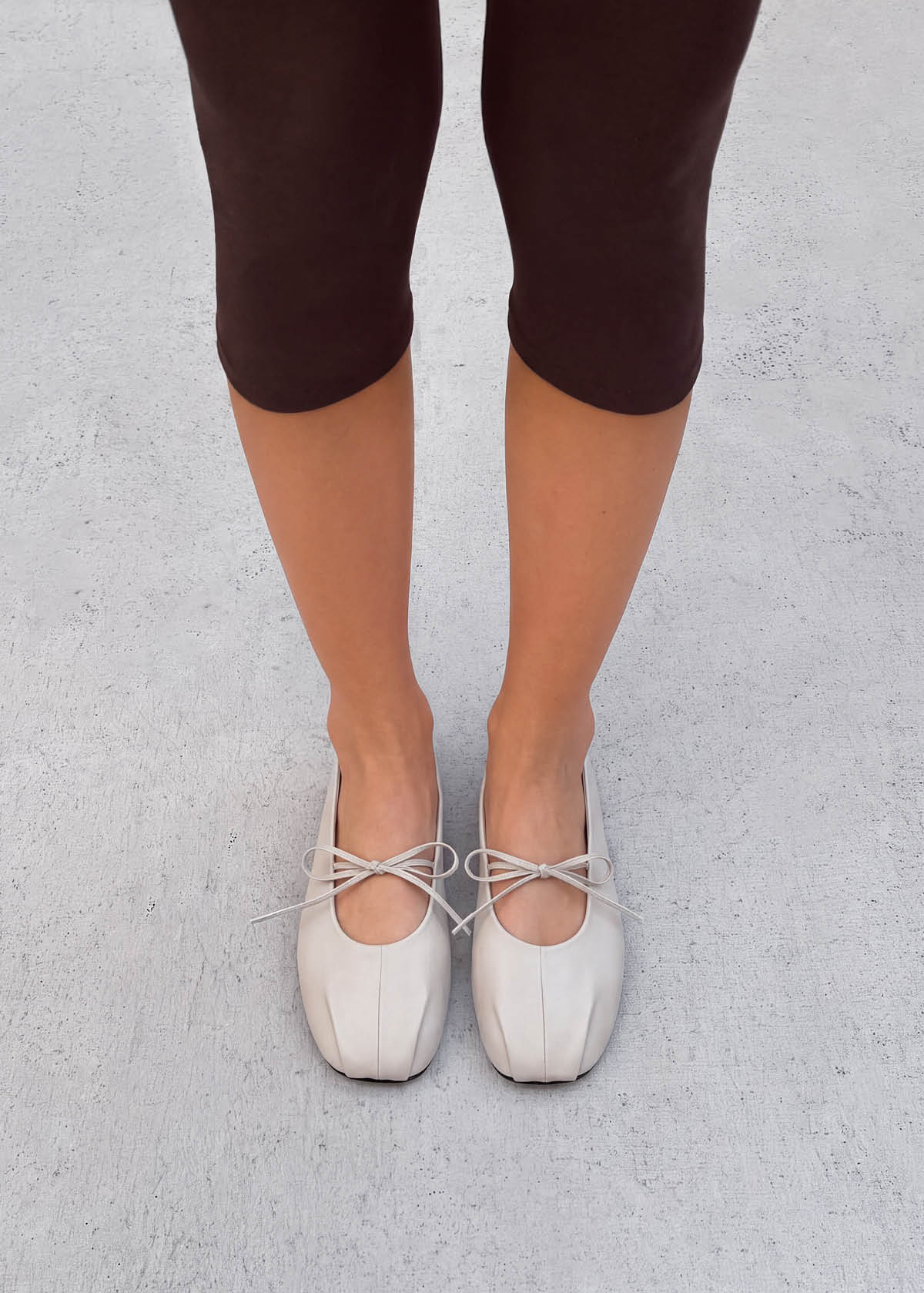 Elva Ballerine in Pelle Color Crema