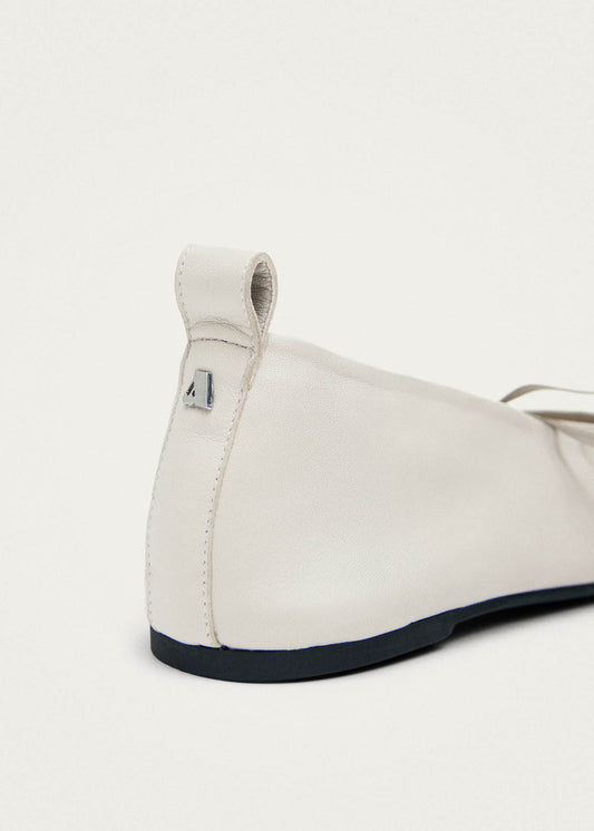Elva Ballerines en Cuir Crème-image