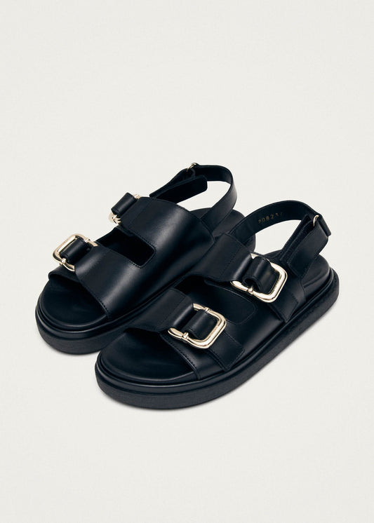 Harper Sandales en cuir noir-image