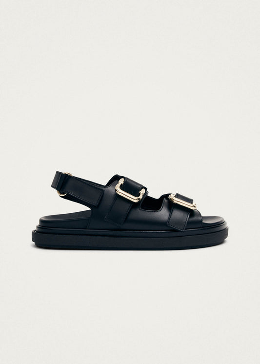 Harper Sandales en cuir noir-image
