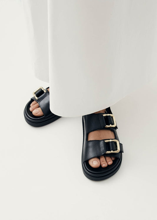 Harper Sandales en cuir noir-image