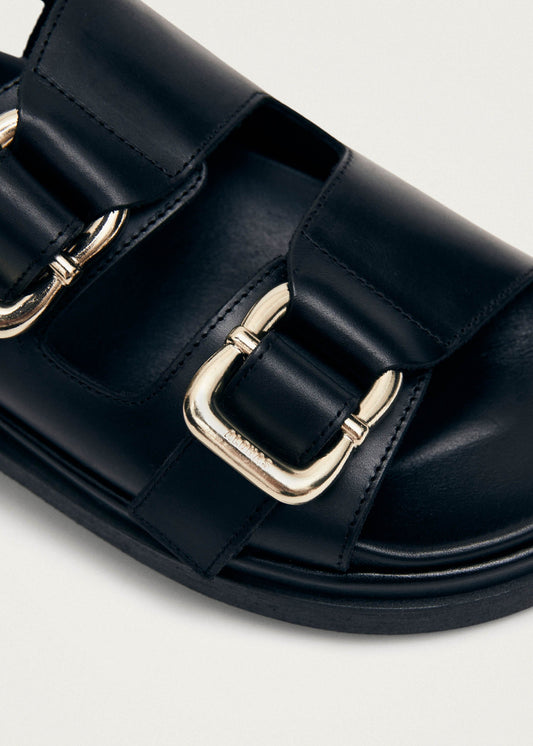 Harper Sandales en cuir noir-image