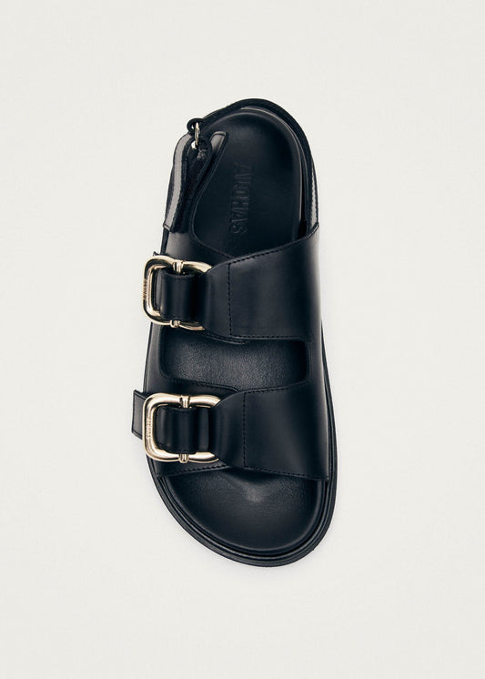 Harper Sandales en cuir noir-image
