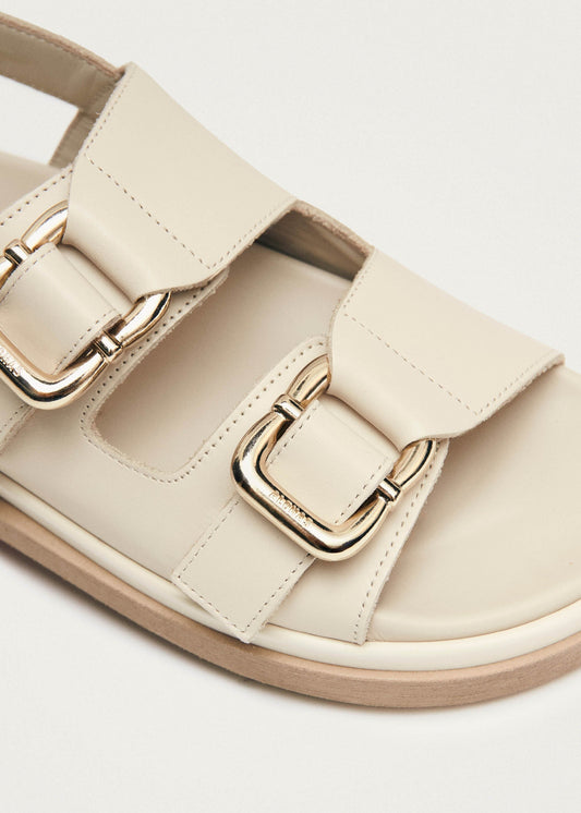 Harper Sandales en cuir blanc cassé-image