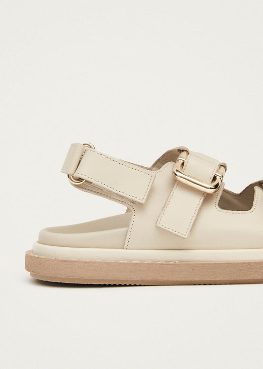 Harper Sandales en cuir blanc cassé-image