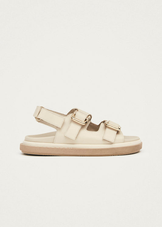 Harper Sandales en cuir blanc cassé-image