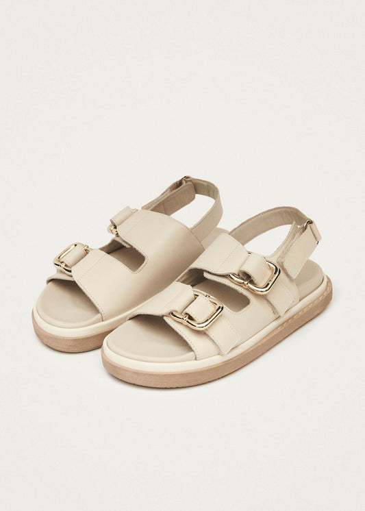 Harper Sandales en cuir blanc cassé-image