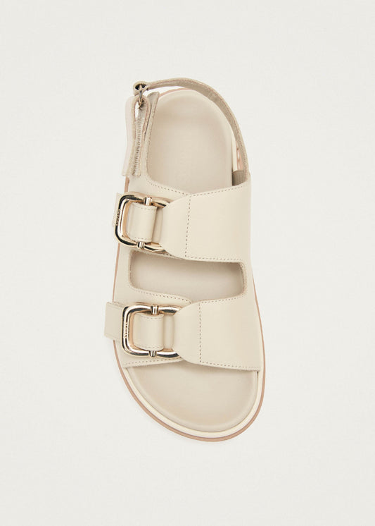 Harper Sandales en cuir blanc cassé-image