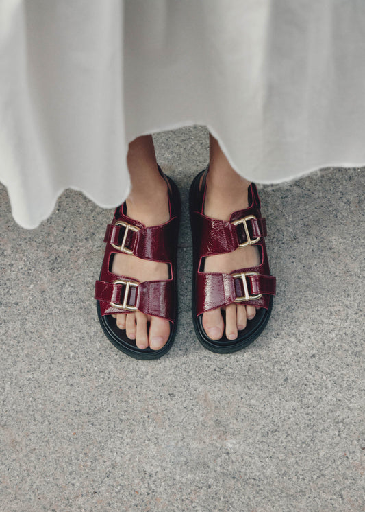 Harper Patent Sandali in Pelle Bordeaux-image