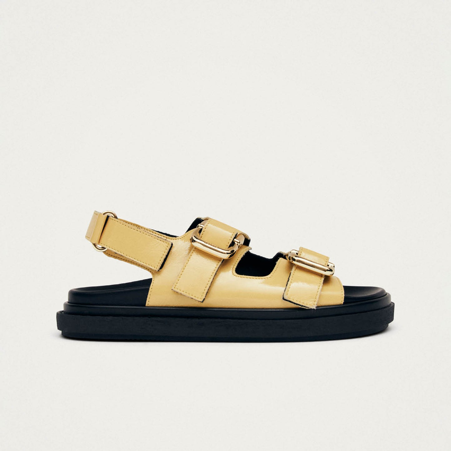 Harper Patent Sandales en Cuir Vanille