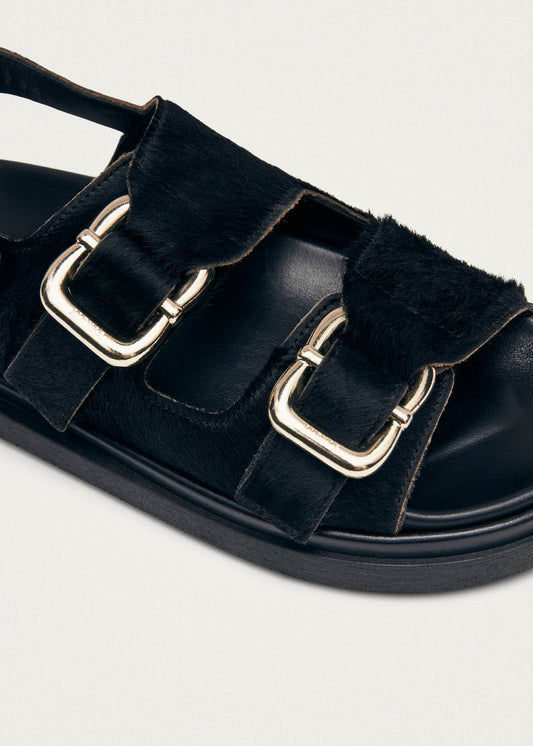 Harper Sandalias de Cuero Negro Suave-image
