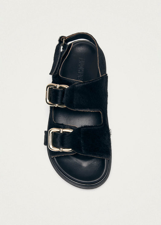 Harper Sandalias de Cuero Negro Suave-image