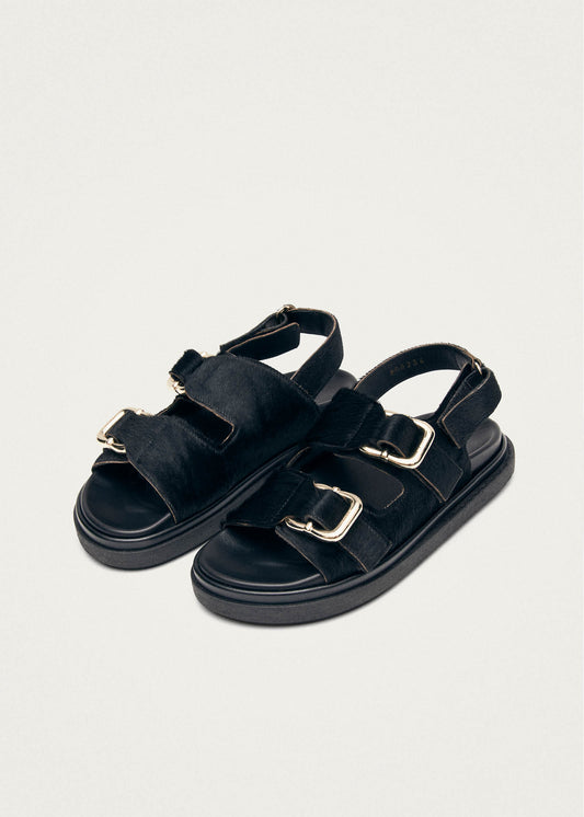 Harper Sandalias de Cuero Negro Suave-image