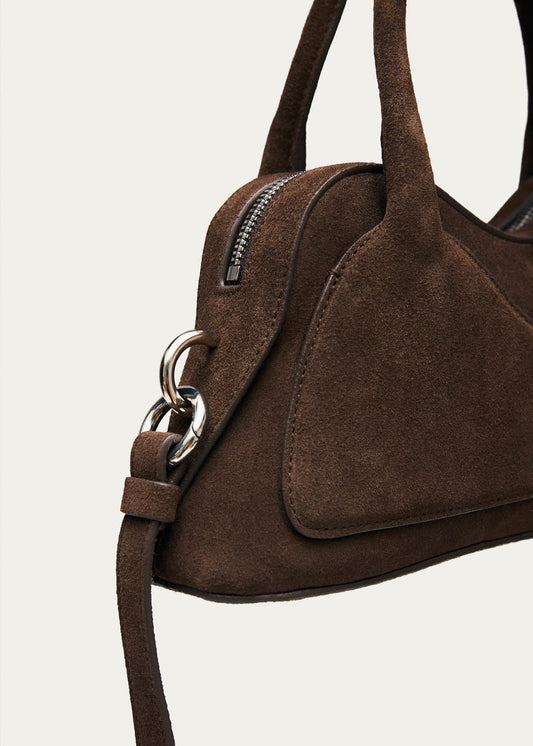 Bolso pequeño Hilma de cuero marrón ante-image