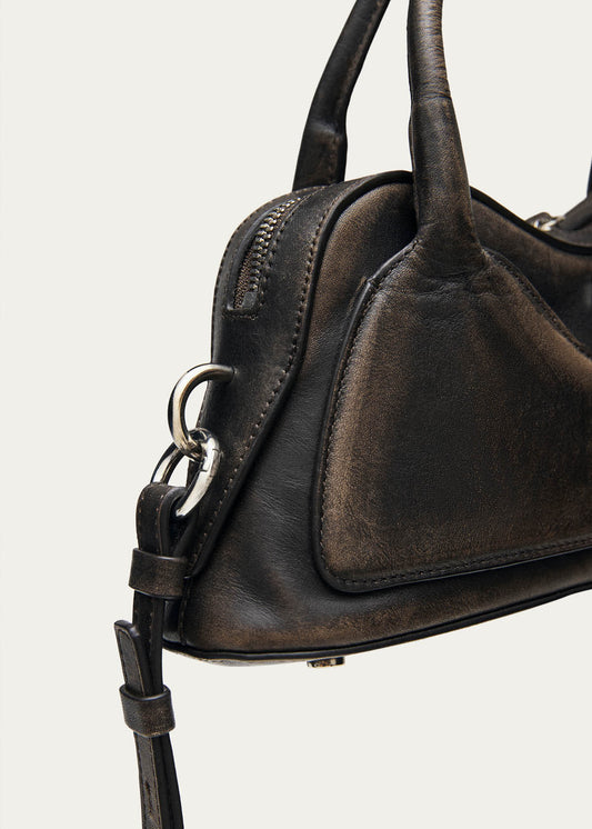 Hilma Mini Vintage Effect Brown Leather Bag-image