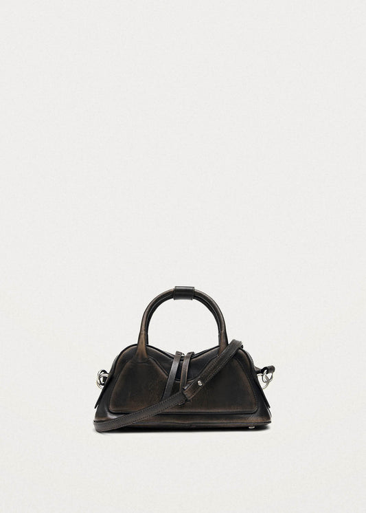 Hilma Mini Vintage Effect Brown Leather Bag-image