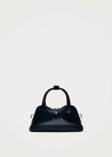 Bolso pequeño Hilma de vinilo negro y cuero