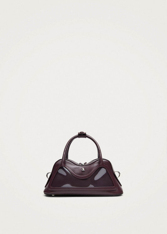 Bolso pequeño Hilma de vinilo y cuero burdeos-image