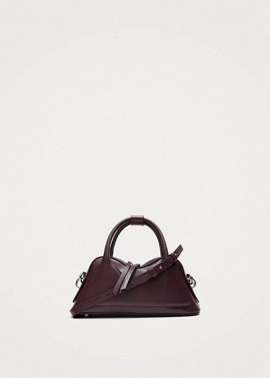 Bolso pequeño Hilma de vinilo y cuero burdeos-image