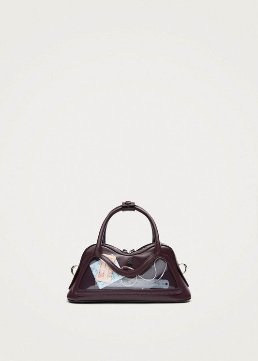 Bolso pequeño Hilma de vinilo y cuero burdeos-image