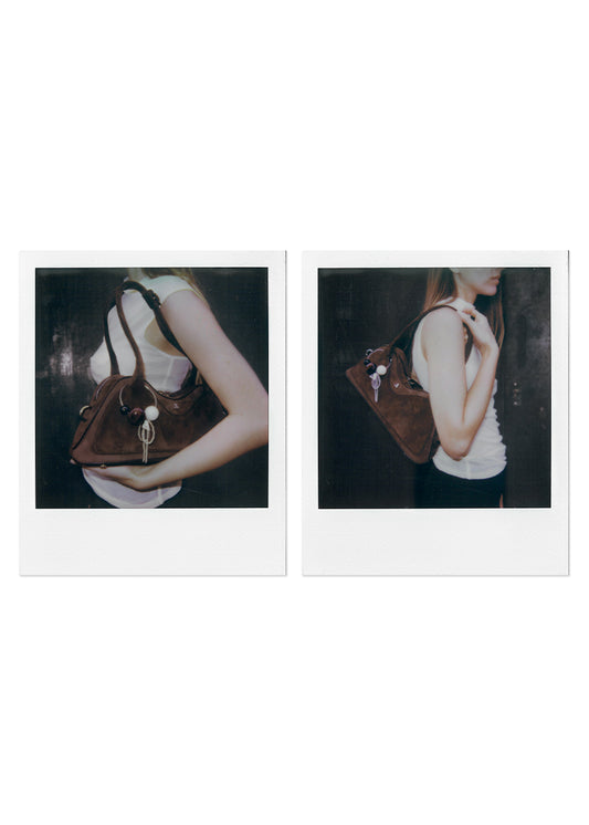 Bolso de cuero marrón Hilma de ante-image