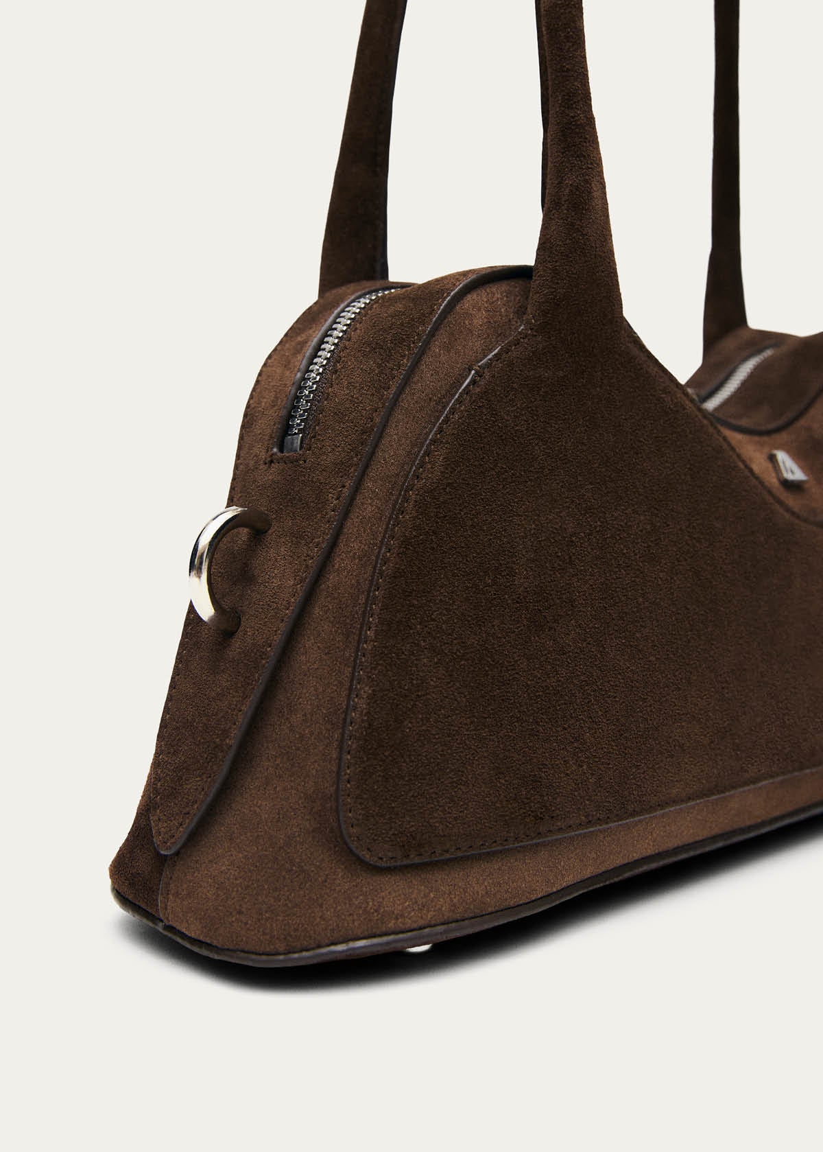 Bolso de cuero marrón Hilma de ante