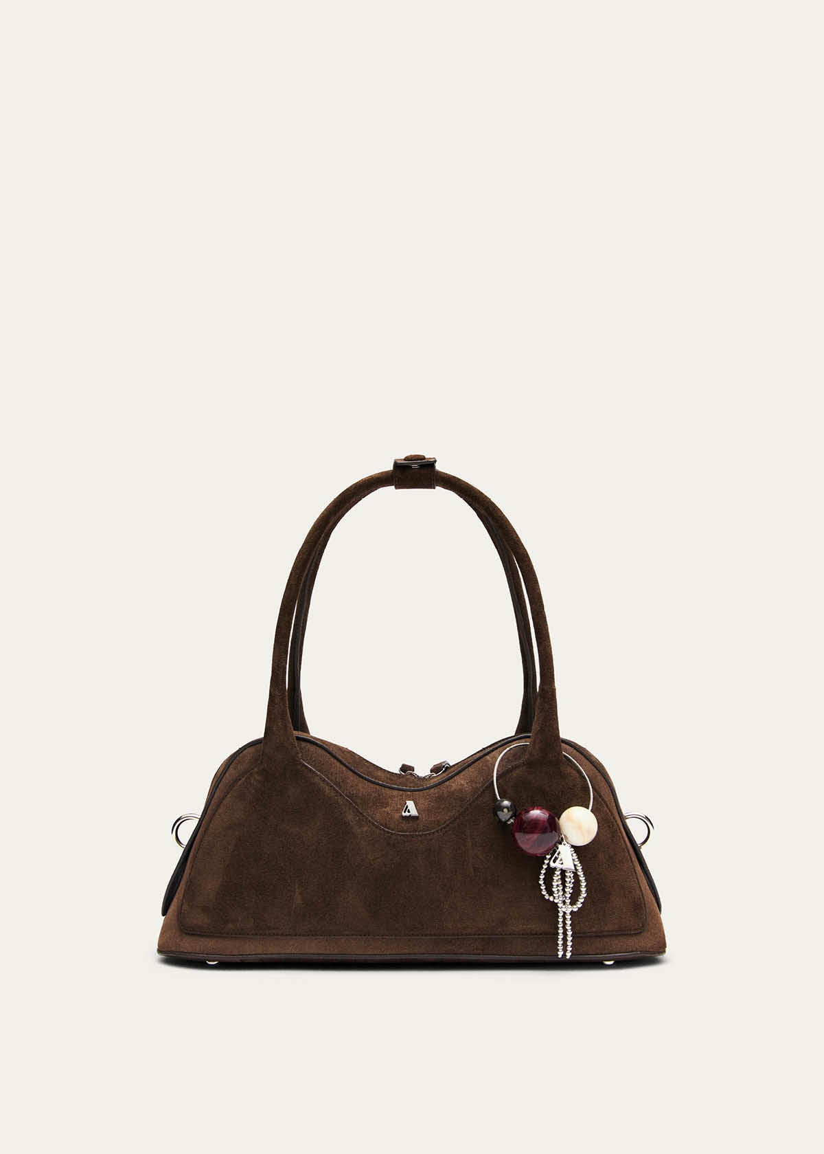 Bolso de cuero marrón Hilma de ante